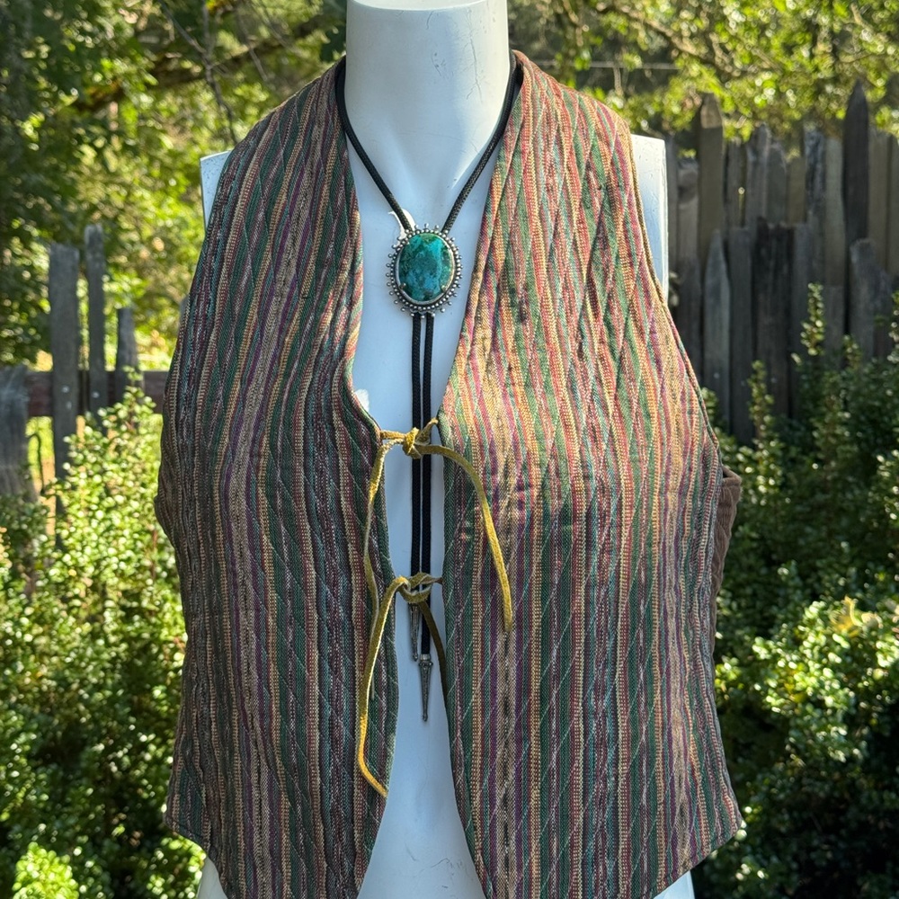 Vintage Striped & corduroy Vest